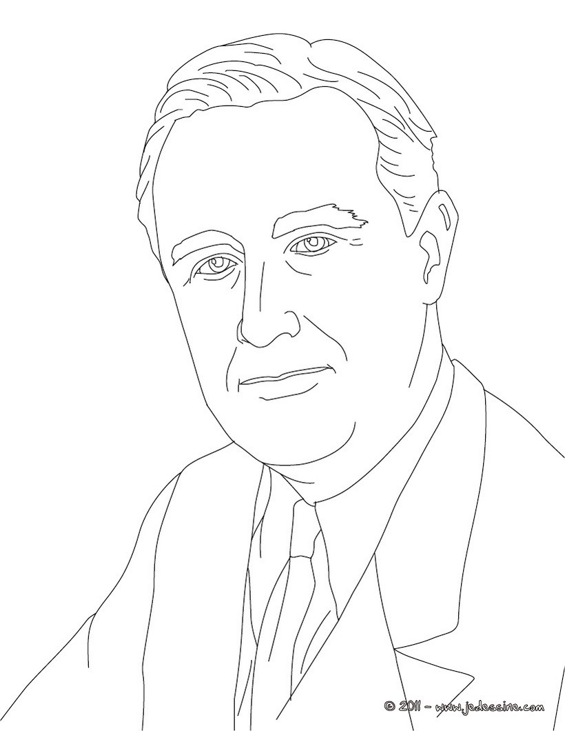 Coloriage du Président FRANKLIN D ROOSEVELT