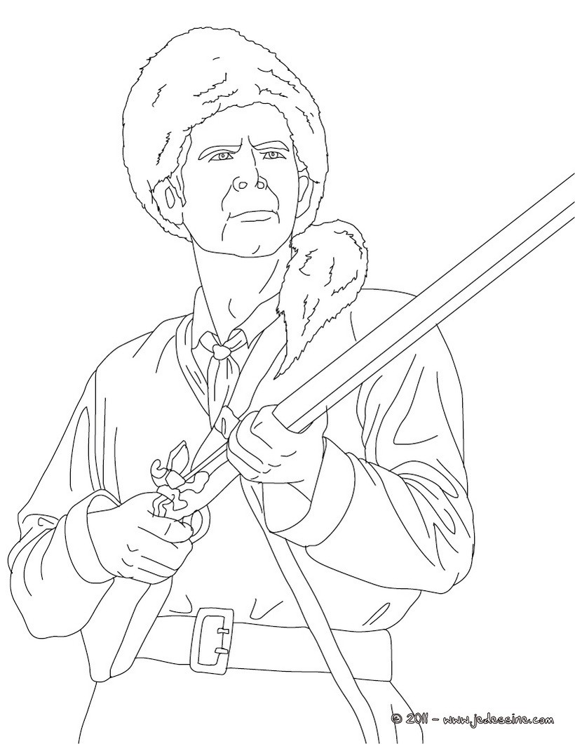 Coloriage de DAVY CROCKETT