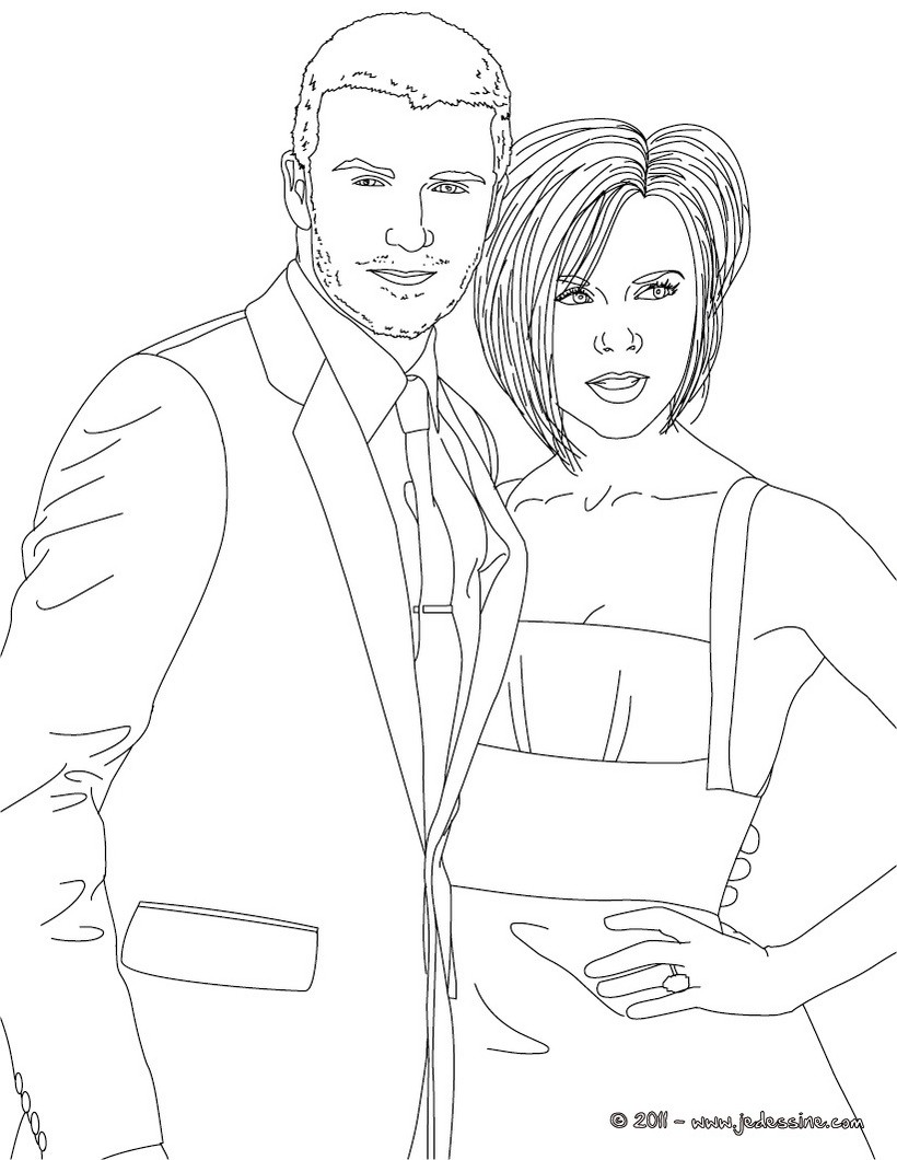 Coloriage de DAVID ET VICTORIA BECKAM