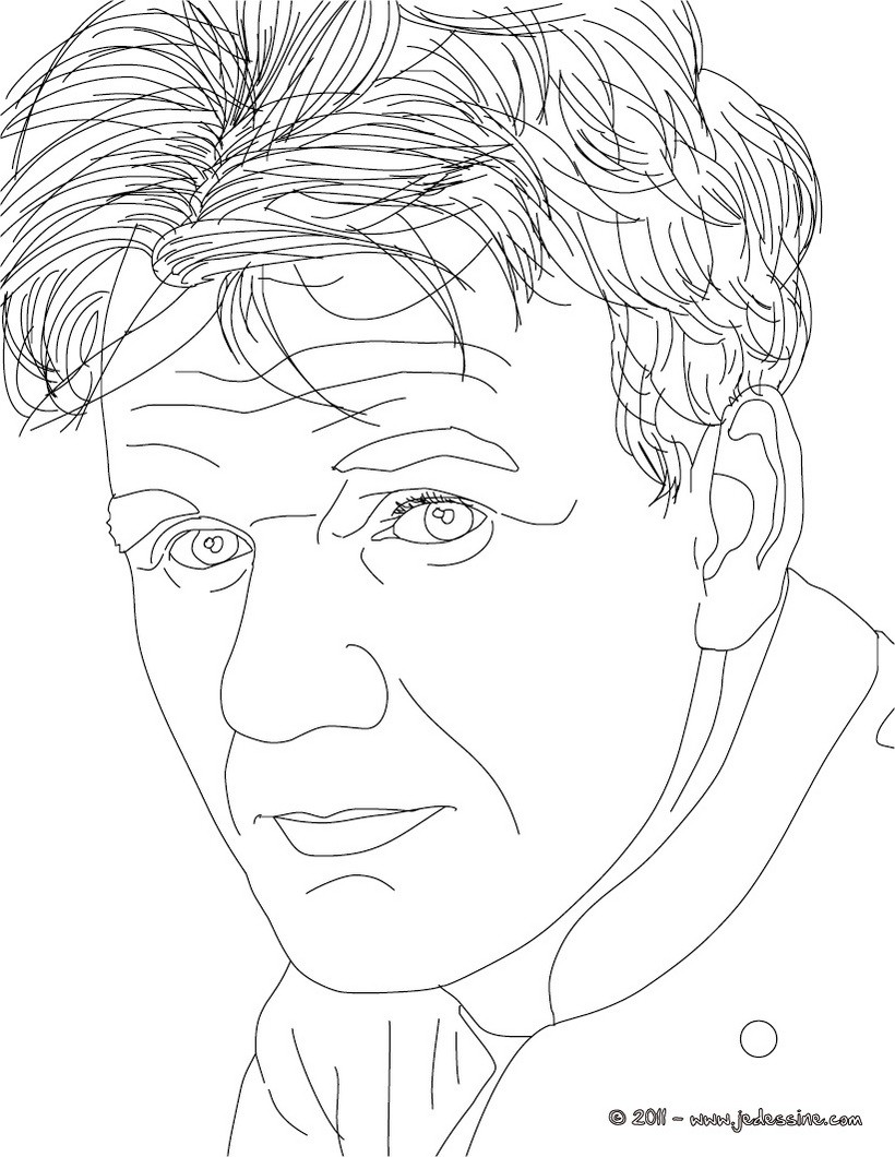 Coloriage du cuisinier GORDON RAMSAY