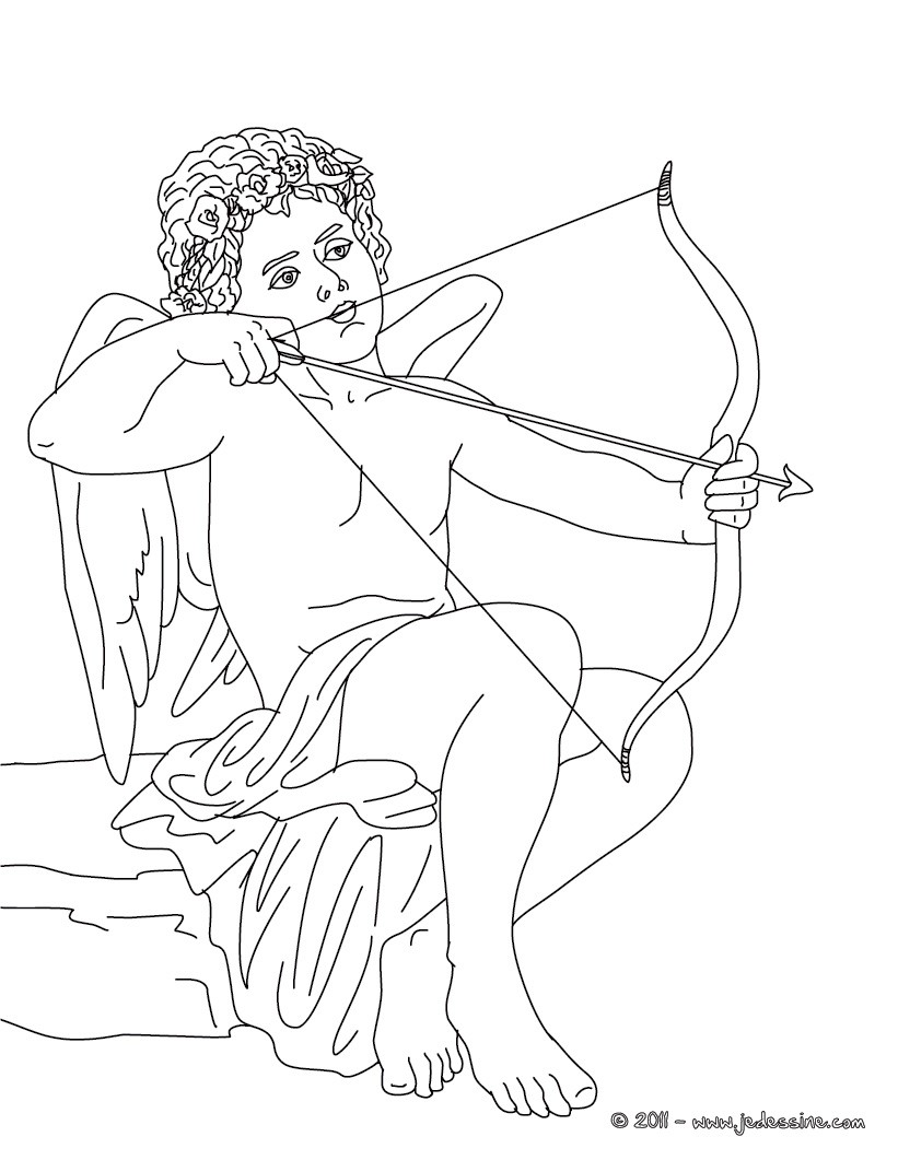 Coloriages eros u de l amour fr hellokids Personnage mythologique Eros u de l amour