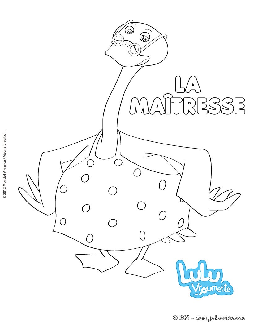 coloriage de la maitresse