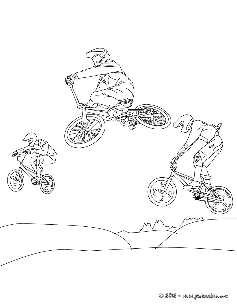 Coloriages Coloriage Course Bmx Fr hellokids