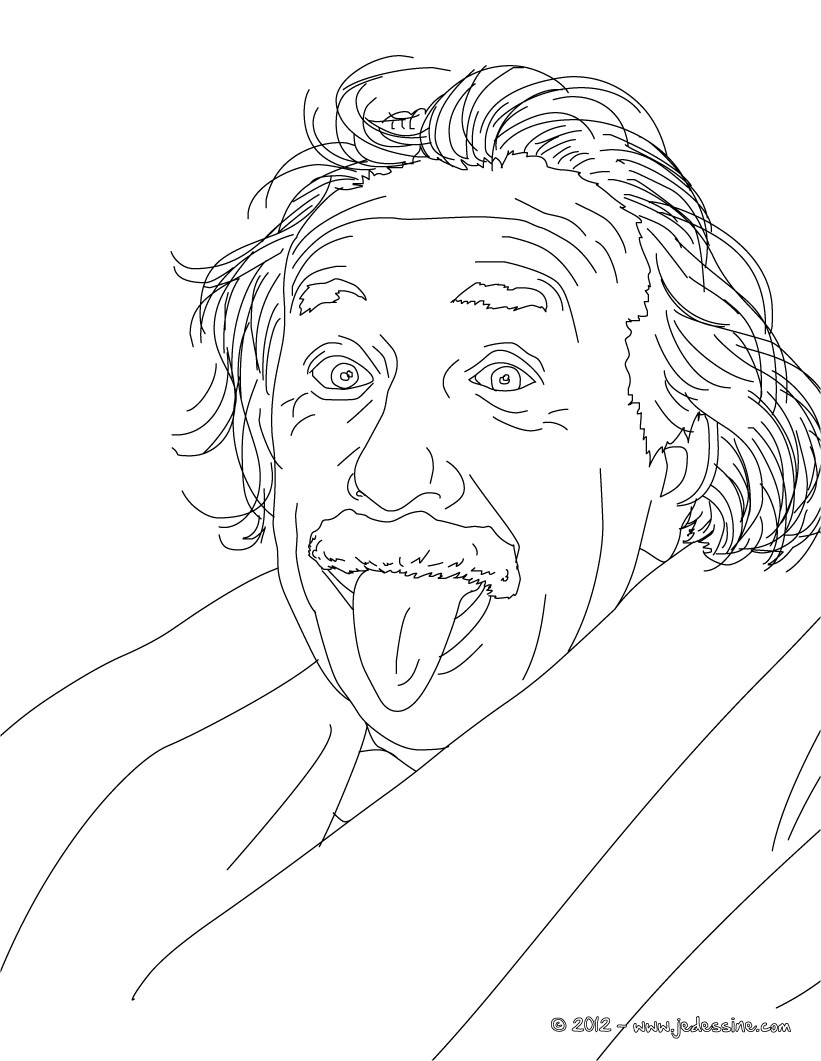 Coloriage du scientifique allemand ALBERT EINSTEIN