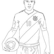 Coloriage du joueur de foot allemand LUKAS PODOLSKI - Coloriage - Coloriage HISTOIRE ET PAYS - Coloriage ALLEMAGNE - Coloriage PERSONNAGES CELEBRES ALLEMANDS