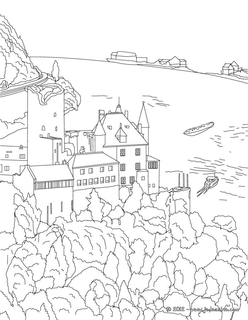 Coloriage du CHATEAU DE HEIDELBERG en Allemagne
