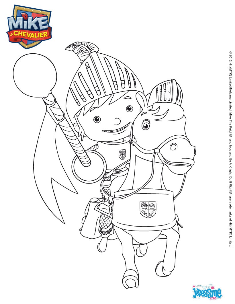Chevalier Coloriages Vidéos et Tutoriels Lire et apprendre Coloriage imprimer MIKE Coloriage MIKE colorier gratuitement