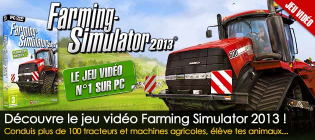 Tente de gagner des jeux vidéo Farming Simulator 2013, le n°1 des jeux de simulation agricole !