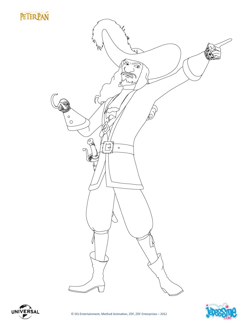 Coloriage Peter Pan Capitaine Crochet