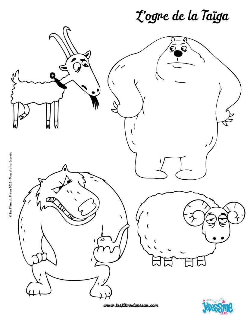 coloriage gratuit ogre de la taiga