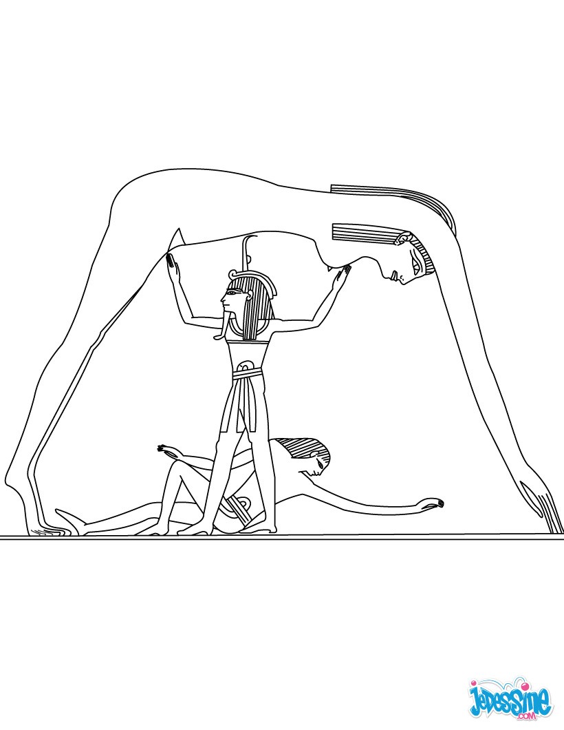 Coloriages tout¢nkhamon fr hellokids Nout Sphinx