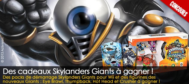 Gagne des Packs de démarrage et des figurines Skylanders Giants !