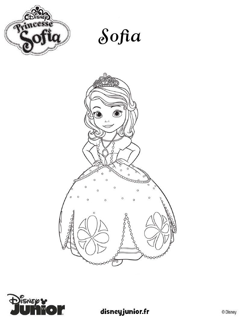 Coloriage Princesse Sofia en robe de bal