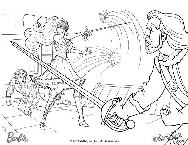 coloriage du duel a l epee