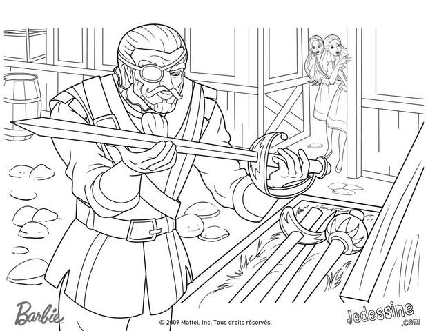 coloriage du traitre decouvrant les epees