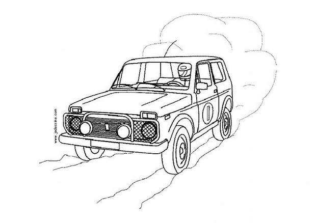 Coloriages de voitures - Coloriage d'un 4x4