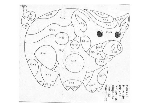 Coloriage magique : Cochon