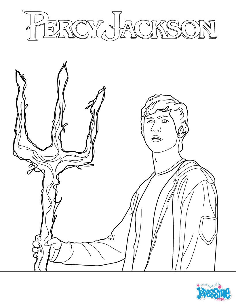 La méduse Coloriage Percy Jackson Percy et son trident