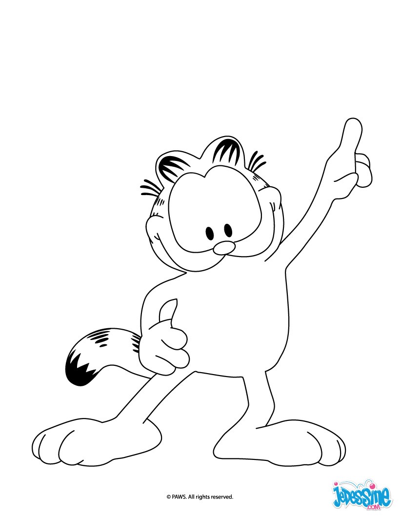 Coloriage Garfield qui danse