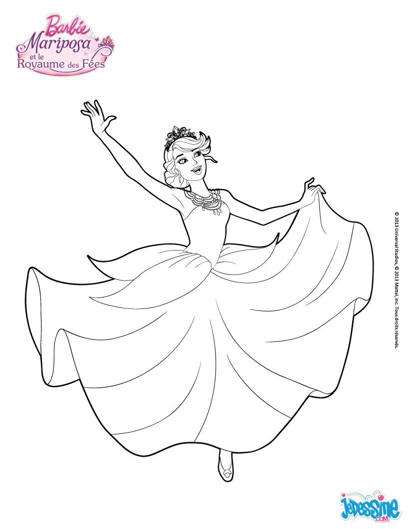 Coloriage De Princesse Barbie A Imprimer