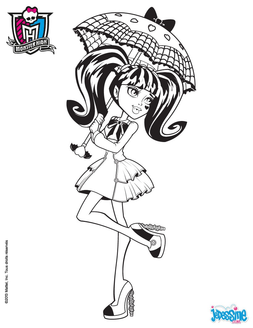 Frankie Stein Draculaura Draculaura Clawdeen Wolf Clawdeen Wolf MONSTER HIGH   colorier Coloriage