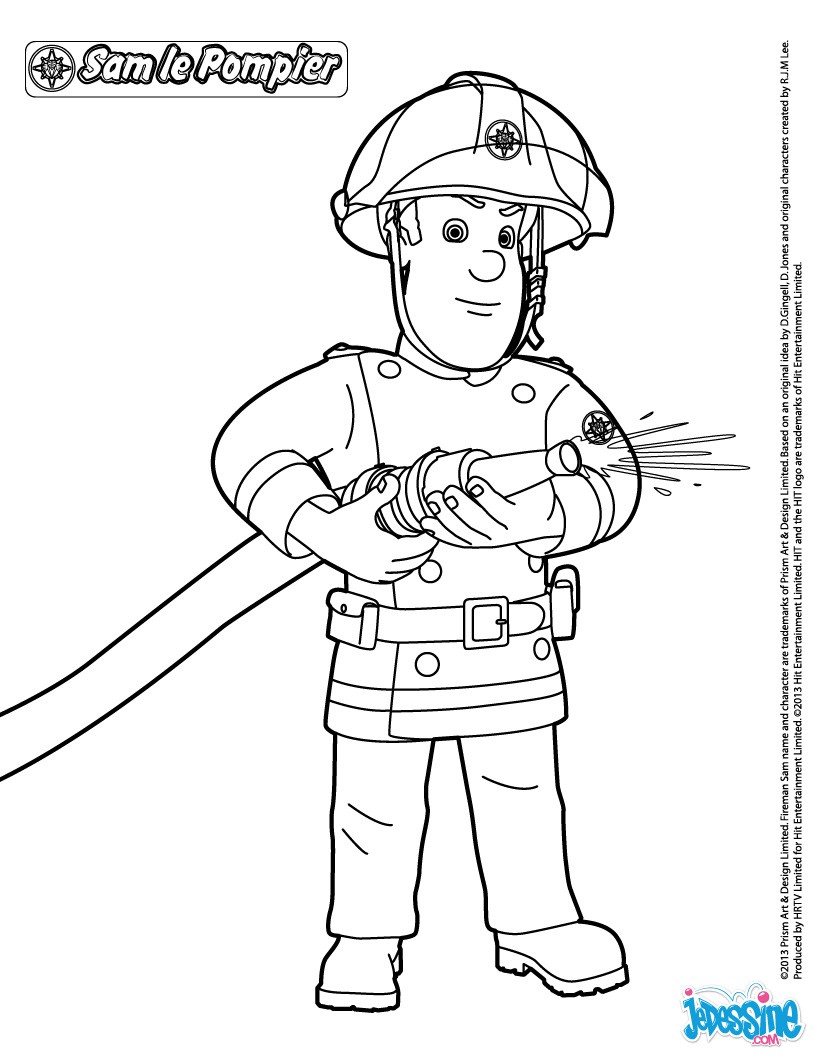 Coloriage Sam Le Pompier Gratuit