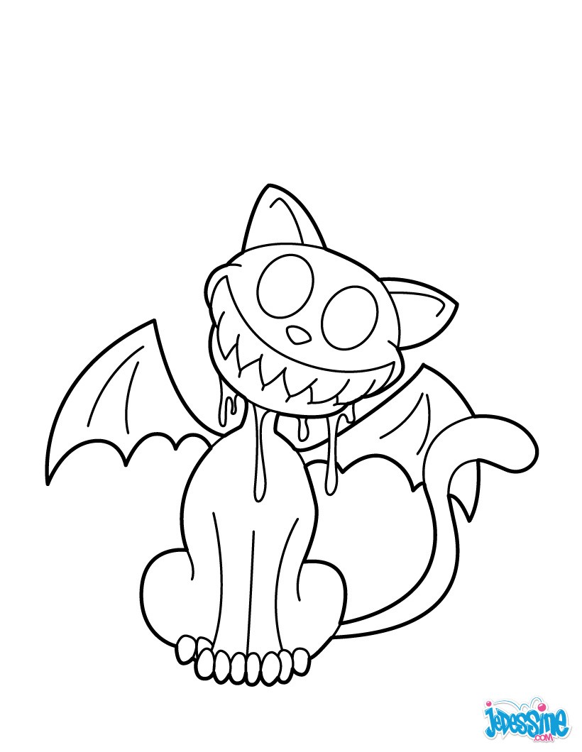 chat vampire souriant