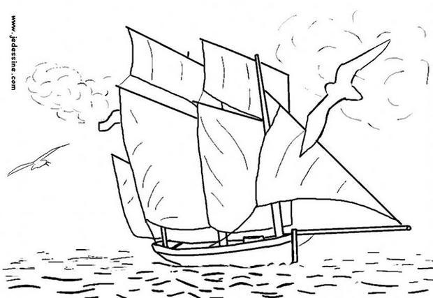 Coloriage d'un voilier