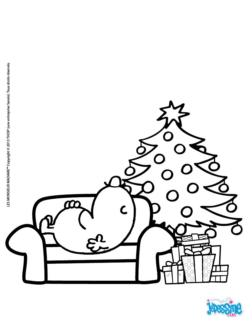 Coloriages le sapin de noel des monsieur madame fr hellokids Coloriage Le sapin de Noel des monsieur madame