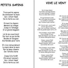 Parole de chanson : Chanson de Noël Vive le vent / 3 petits sapins