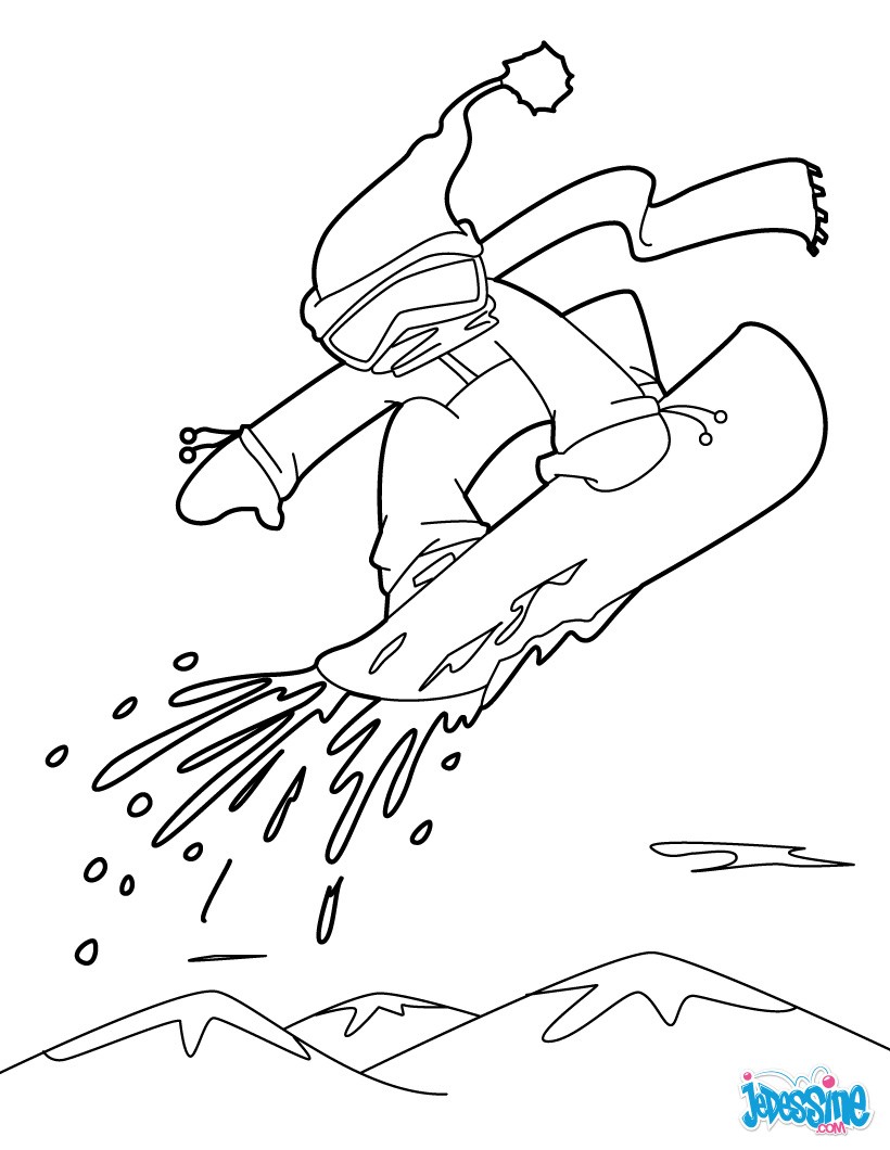 Coloriages saut en snowboard fr hellokids Coloriage Saut en snowboard