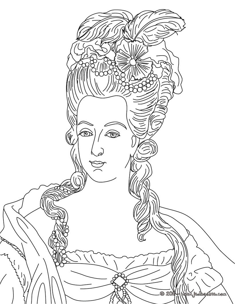 Coloriage de Marie-Antoinette