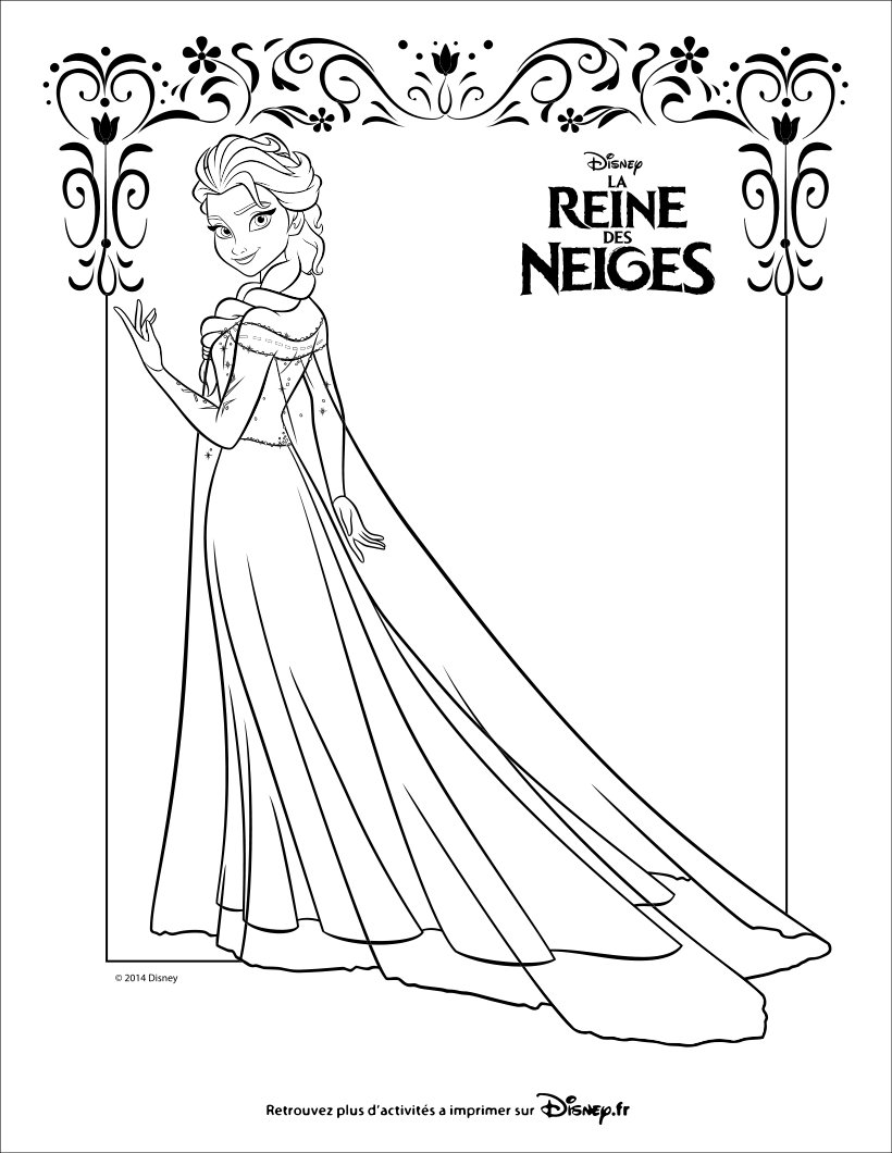 Coloriages la reine des neiges - elsa - fr.hellokids.com