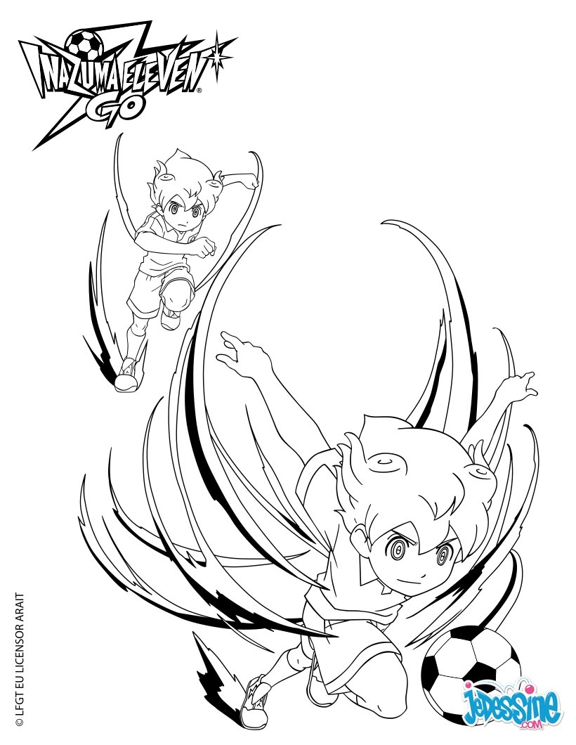 Coloriage Inazuma Eleven Arion dribble Zéphir
