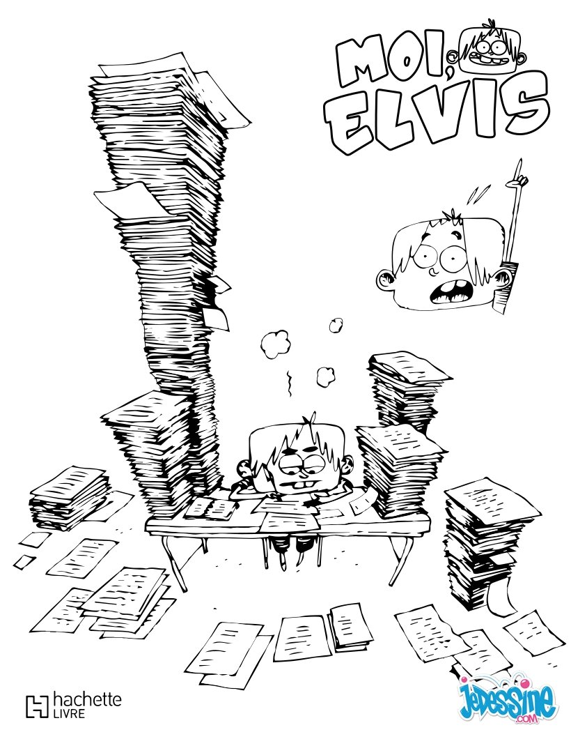 Elvis en super héros Elvis fait ses devoirs
