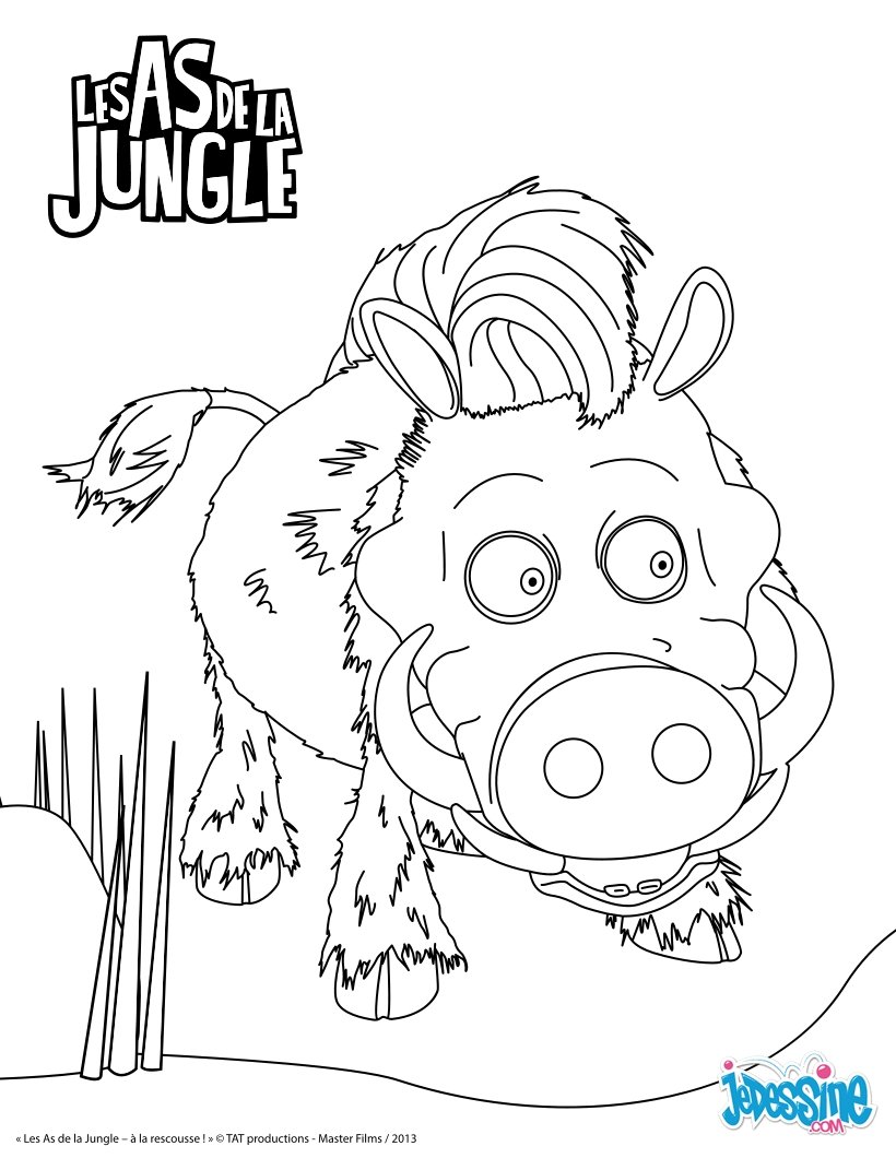 Coloriages fred le phacochère fr hellokids fred le phacochere