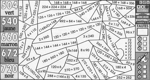 Coloriage magique : Ajouter, soustraire et multiplier