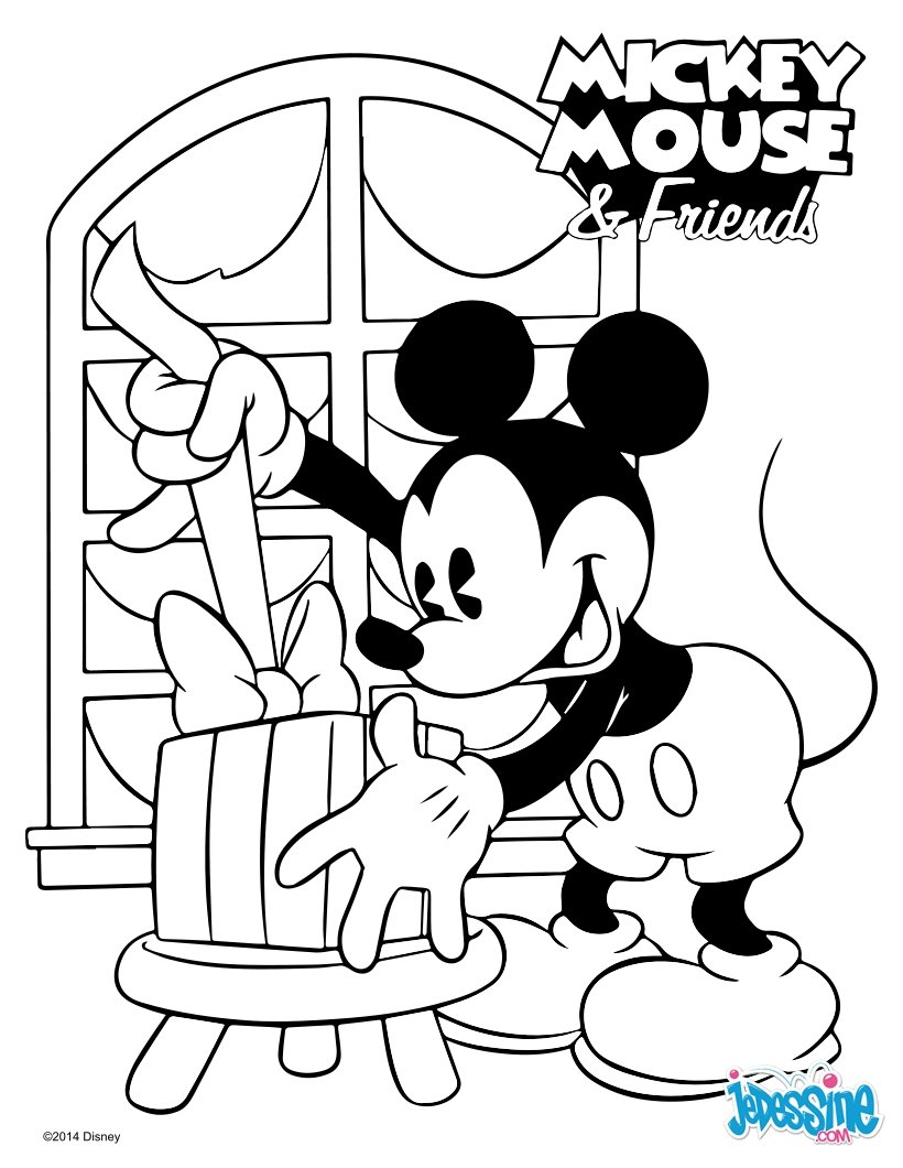 Coloriage De Noel Disney Mickey