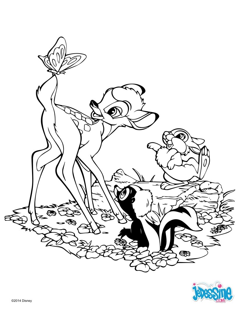 Coloriage Disney Moufette Bambi