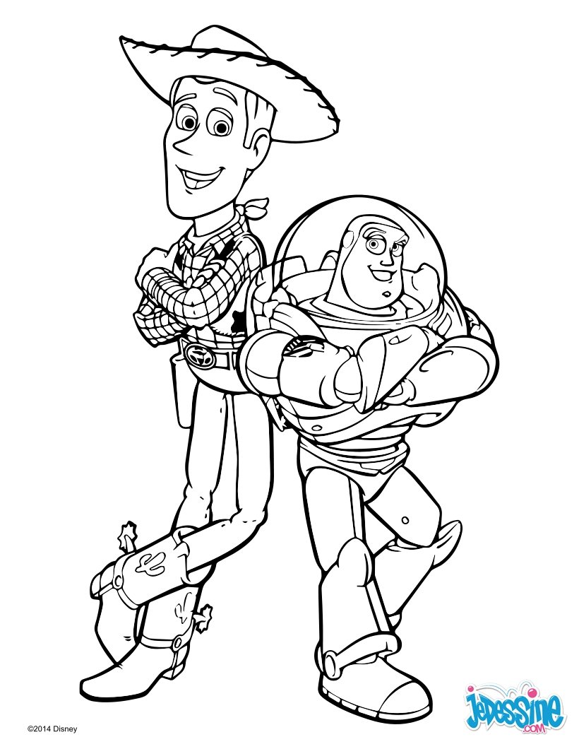 Coloriage Toy Story Woody et Buzz l éclair
