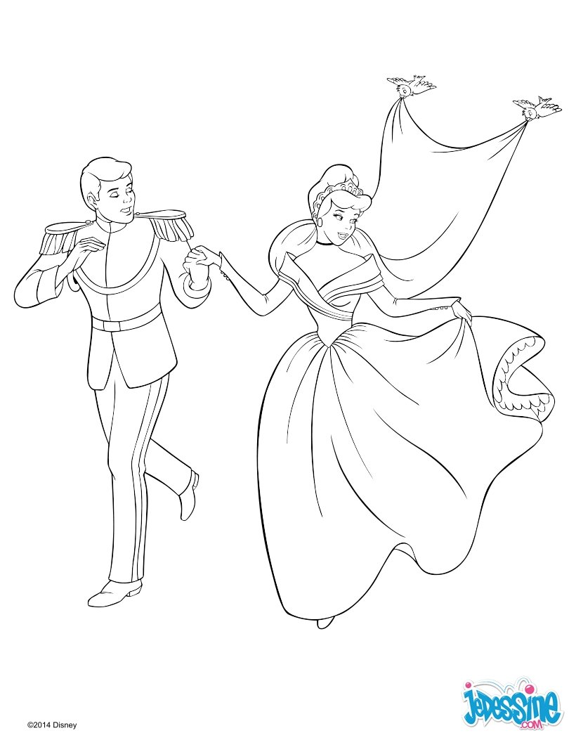 Coloriage Cendrillon Et Son Prince