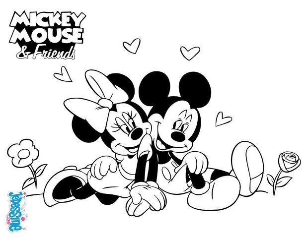Coloriages Mickey Et Minnie Fr Hellokids Com