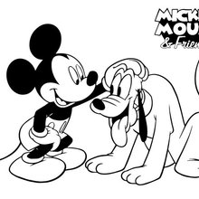 Coloriages Mickey Et Pluto Fr Hellokids Com