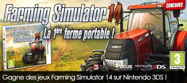 Gagne des jeux Farming Simulator 14 sur Nintendo 3DS !