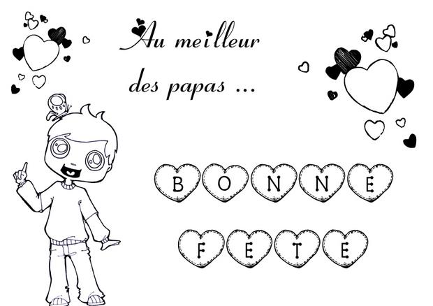 Coloriage Fête des pères: petit garçon