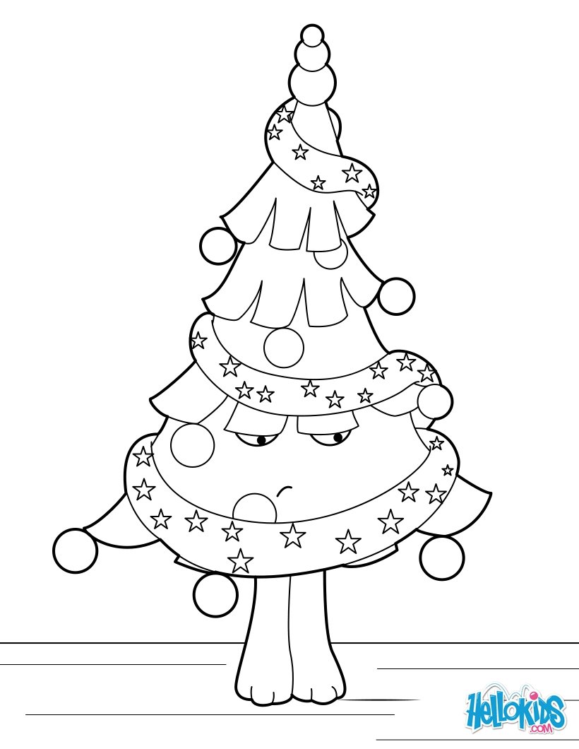 Coloriages sapin de no l mécontent fr hellokids Coloriage Sapin de No l mécontent