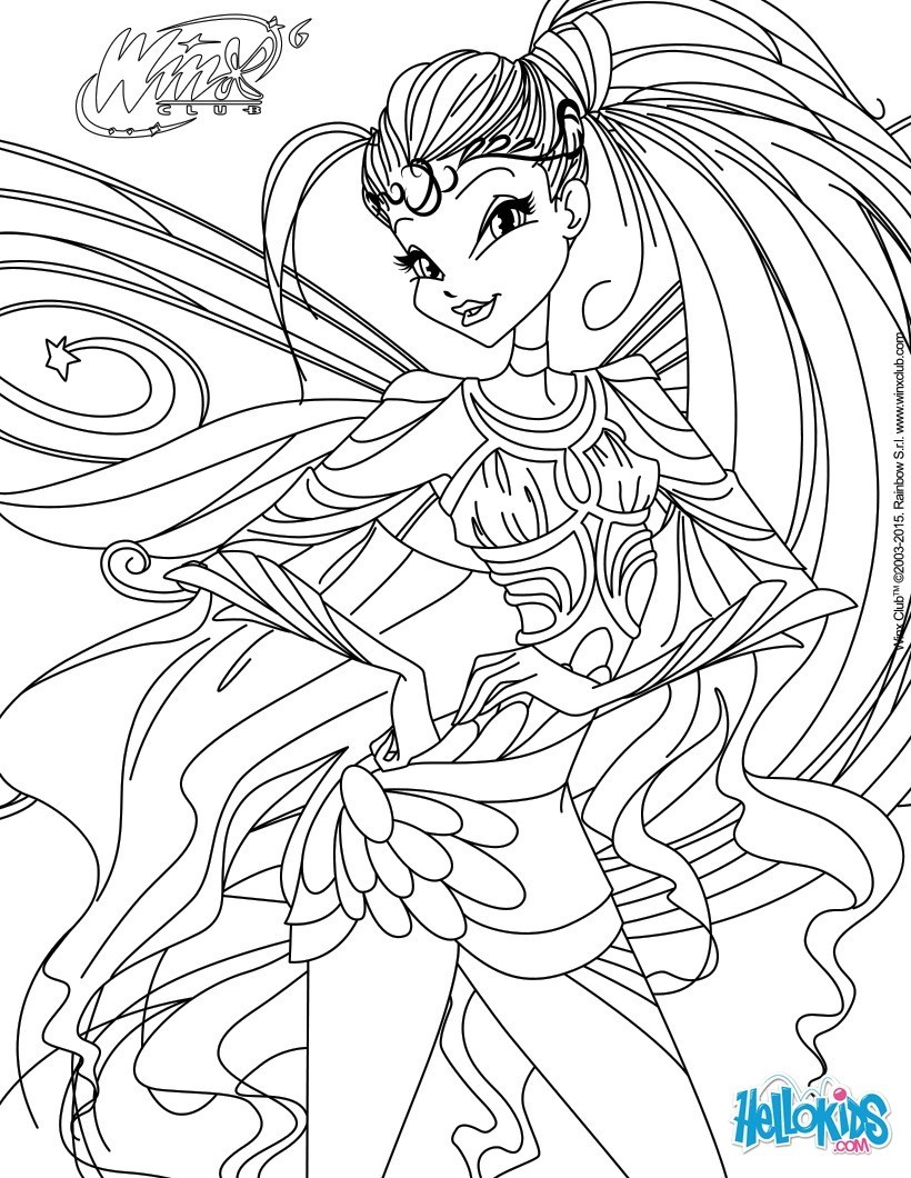 Coloriages stella, transformation bloomix  fr.hellokids.com