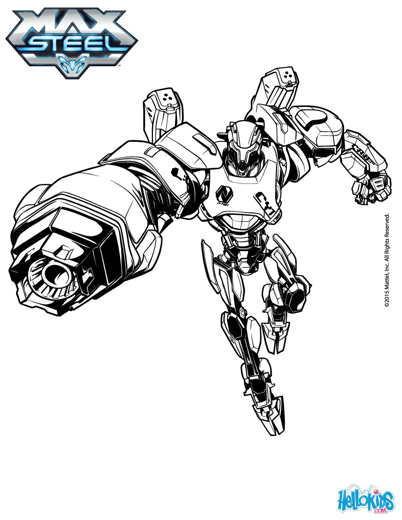 Coloriage MAX STEEL Coloriages Coloriage imprimer gratuit Ven ghan Cytro l allié de Max Steel