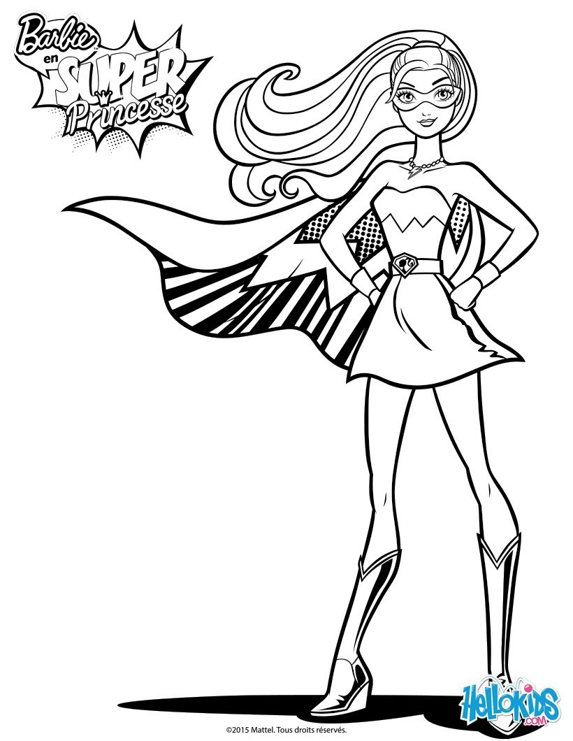 Coloriage De Barby Super Heroine