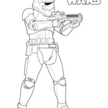 Coloriage Star Wars : Stormtrooper du Premier Ordre au combat
